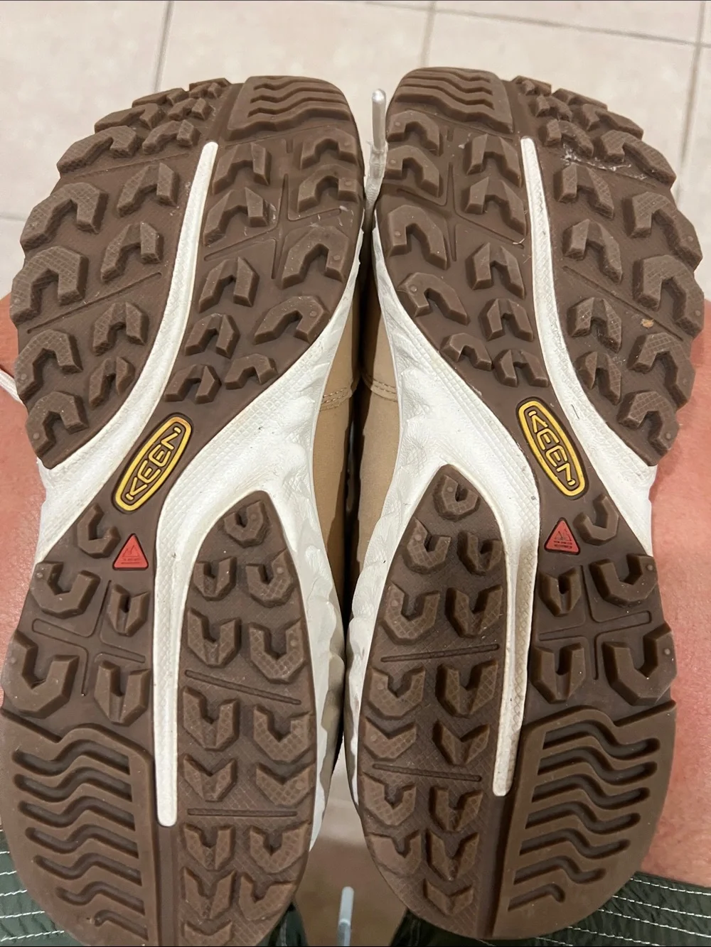 Keen tan and brown lace-up hiking boots